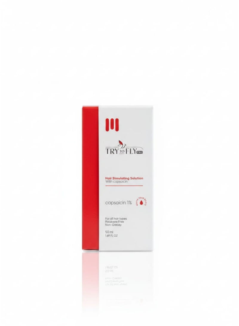 TryToFly pro hair simulating solution with capsaicin capsaicin 1% for all hair types Parabens free non-greasy 50ml - Image 2